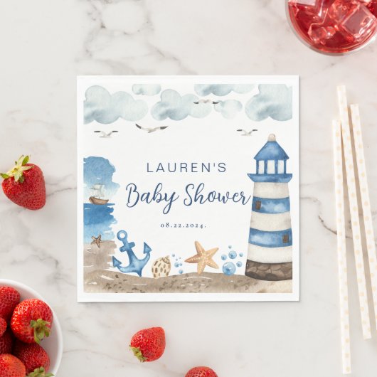 Serviette En Papier Baby shower nautique serviettes (En situation)