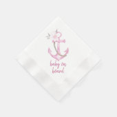 Serviette En Papier Baby shower nautique serviettes | Aquarelle rose (Coin)