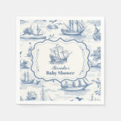 Serviette En Papier Baby shower Nautique Toile (Devant)