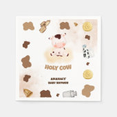 Serviette En Papier Baby shower Neutral Boho de vache (Devant)