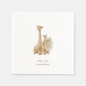 Serviette En Papier Baby shower Neutral Boho Pampas Grass Giraffe (Devant)