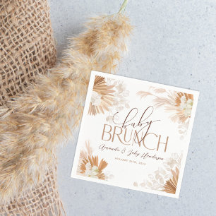 Serviette En Papier Baby shower Neutral Pampas Baby Brunch