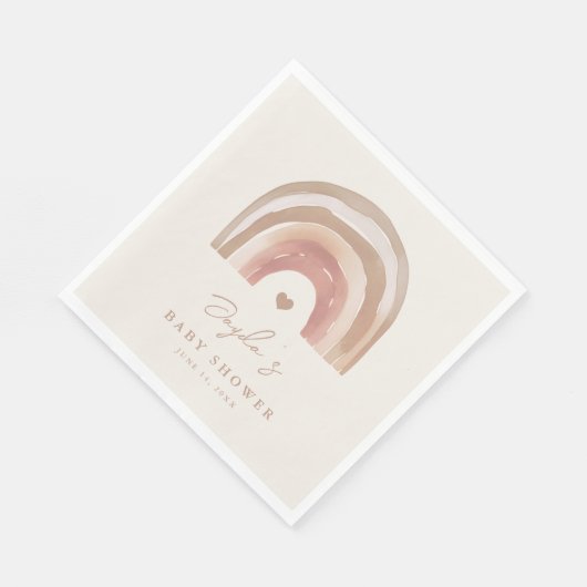 Serviette En Papier Baby shower neutre arc-en-ciel Boho (Coin)