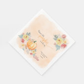 Serviette En Papier Baby shower neutre Citrouille aquarelle (Coin)