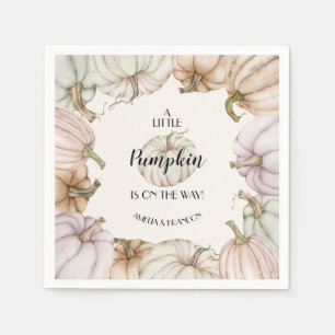 Serviette En Papier Baby shower Neutre Citrouille Pastel