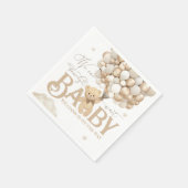 Serviette En Papier Baby shower neutre de l'ours (Coin)