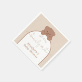 Serviette En Papier Baby shower neutre de l'ours en peluche minimal (Coin)