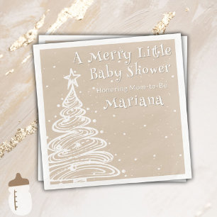 Serviette En Papier Baby shower neutre de Noël Beige Genre