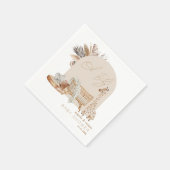 Serviette En Papier Baby shower neutre en laiton Boho Pampas (Coin)