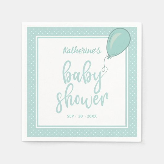 Serviette En Papier Baby shower Neutre Genre Mint Vert (Devant)