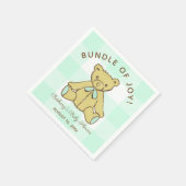 Serviette En Papier Baby shower Neutre Genre Ours Mint Vert (Coin)