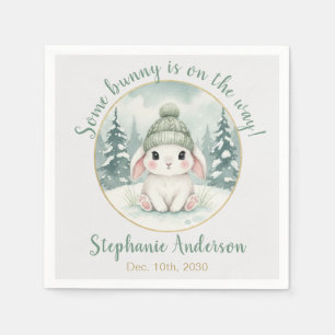 Serviette En Papier Baby Shower Neutre Lapin d'Hiver