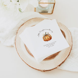 Serviette En Papier Baby shower neutre minimal de petit Citrouille