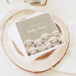 Serviette En Papier Baby shower neutre pour le sexe des moutons