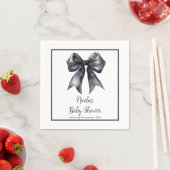 Serviette En Papier Baby shower noir Coquette Bow (En situation)