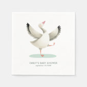 Serviette En Papier Baby shower Nom de l'illustration de l'oie mignonn (Devant)
