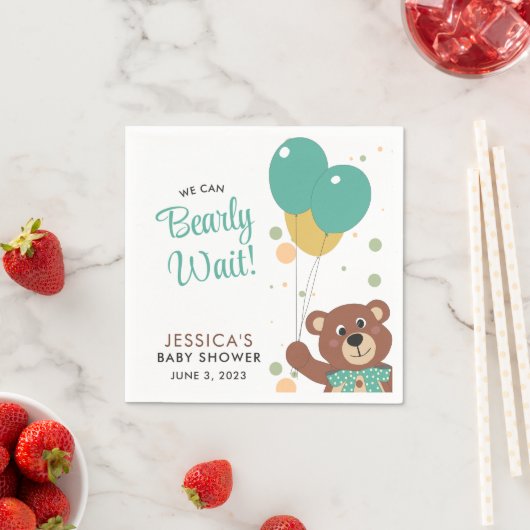 Serviette En Papier Baby shower Nous pouvons attendre avant d'attendre (En situation)