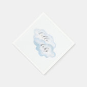 Serviette En Papier Baby shower nuage bleu aquarelle (Coin)