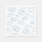 Serviette En Papier Baby shower nuage bleu aquarelle (Devant)