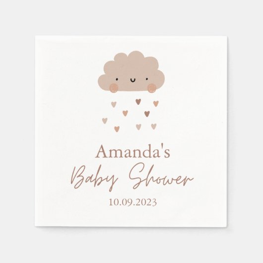 Serviette En Papier Baby shower nuage de pluie Boho mûre (Devant)