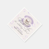 Serviette En Papier Baby shower Océanique Little Pearl Purple Seashell (Coin)