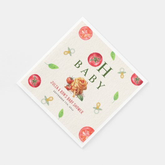 Serviette En Papier Baby shower Oh Baby Pasta & Pacifiers (Coin)