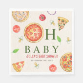 Serviette En Papier Baby shower Oh Baby Pizza + Pacificateurs (Devant)