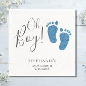 Serviette En Papier Baby shower Oh Boy Blue Feet