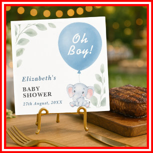 Serviette En Papier Baby Shower Oh Boy   Serviettes Modernes