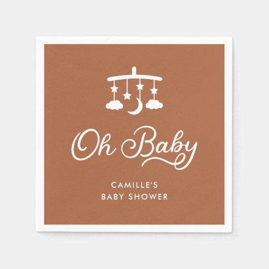 Serviette En Papier Baby shower Oh moderne papier personnalisé Napkin (Devant)