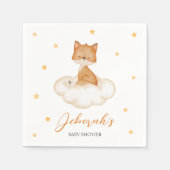 Serviette En Papier Baby shower Orange Cute Fox (Devant)