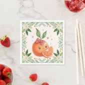 Serviette En Papier Baby shower orange Cutie Citrus moderne (En situation)