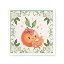 Baby shower orange Cutie Citrus moderne