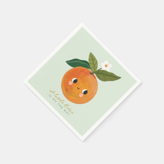 Serviette En Papier Baby shower orange de Little Cutie (Coin)