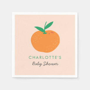 Serviette En Papier Baby shower orange Little Cutie