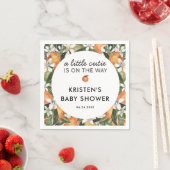 Serviette En Papier Baby shower Orange Little Cutie (En situation)