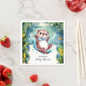 Serviette En Papier Baby shower Otter aquarelle (En situation)