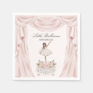 Serviette En Papier Baby shower ou anniversaire rose Little Ballerina