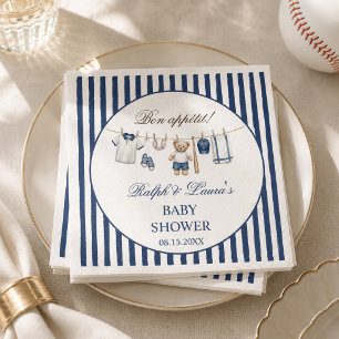 Serviette En Papier Baby Shower Ours de baseball