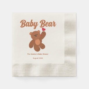 Serviette En Papier Baby shower Ours - Douche de Grossesse Classique