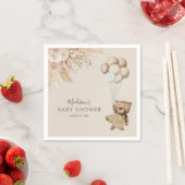 Serviette En Papier Baby shower Ours En Teddy Boho Pampas Grass (En situation)