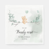Serviette En Papier Baby shower Ours Eucalyptus (Devant)