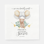 Serviette En Papier Baby shower Ours Eucalyptus Nous Pouvons Attendre (Devant)