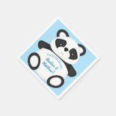 Serviette En Papier Baby shower Ours Panda Bleu (Coin)
