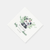 Serviette En Papier Baby shower Ours Panda Cute Aquarelle Verdure (Coin)