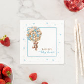 Serviette En Papier Baby shower Ours Teddy - Ballotte à air chaud sur (En situation)