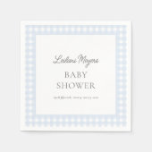 Serviette En Papier Baby shower Pale Blue En vichy Classic Boys (Devant)