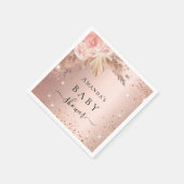 Serviette En Papier Baby shower pampas herbe rose or parties scintilla (Coin)