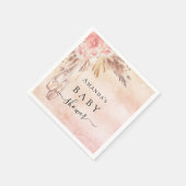 Serviette En Papier Baby shower pampas herbe rose or rose ballerine (Coin)