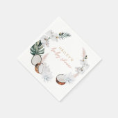 Serviette En Papier Baby shower Pampas Palm Tropical Rose (Coin)